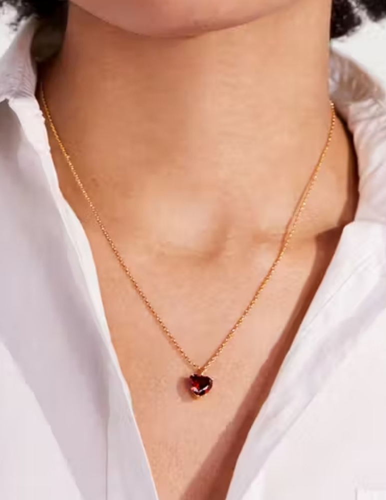 KATE SPADE Birthstone My Love April Heart Pendant necklace - Diamond Clear - NWT